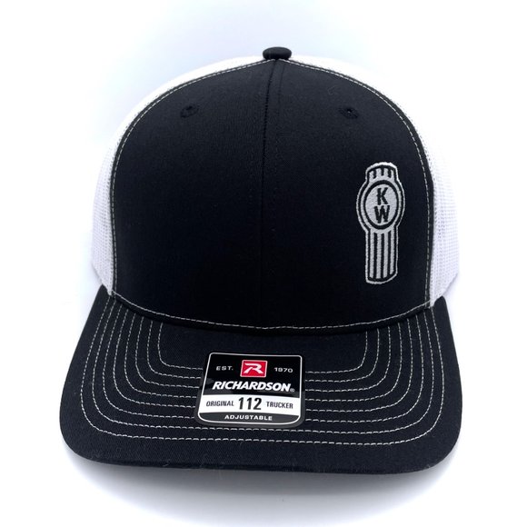 New - Kenworth Bug Logo Richardson 112 Black/White Trucker Cap Hat Snapback - Picture 5 of 7